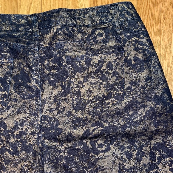 Ashley Steward Black & Gold Printed Denim Pants - Picture 5 of 5